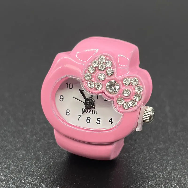 Steel Fun Vintage Punk Quartz Finger Pocket Watch Ring for Women Men Goth Clock Rings Digital Watch Elastic Stretchy Rings Gifts