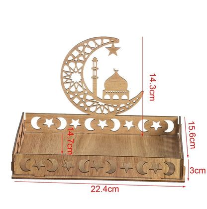 Wooden Pendant EID Mubarak 2024 Ramadan Decoration for Home Kareem Ramadan and Eid Decor Eid AL Adha Islamic Muslim Decor
