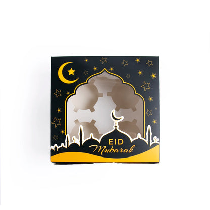 2PCS Eid Mubarak Candy Boxes Open Window Cookie Packaging Gift Boxes Muslim Islamic Festival Party Decor Ramadan Kareem Supplies