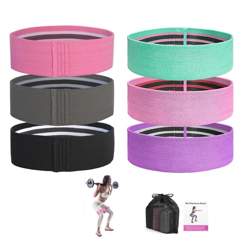 3Pcs Fabric Resistance Hip Booty Bands Glute Thigh Elastic Workout Squat Circle Stretch Fitness Strips Loops Yoga Gym Equipment