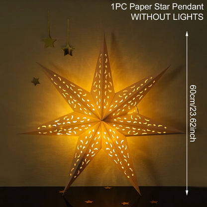 Eid Mubarak Hollow Out Star Hanging Pendant Christmas Ramadan Decor for Home Islam Muslim Party Mubarak Eid Al Adha Kareem