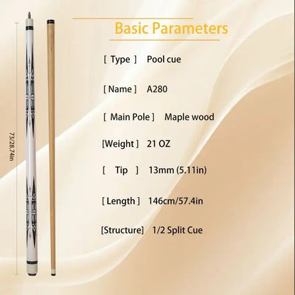 Professional White Watermark Design Wooden Billiard Cue - Straight Pool Cue Stick