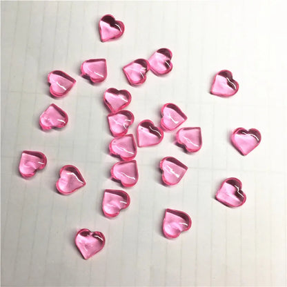 100PCS 10*4mm Heart Shape Acrylic Transparent Pawn Stone Chessman Game Pieces for Token Board Games Accessories