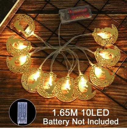 Moon Star Led String Lights Eid Mubarak Decor Ramadan Decoraion for Home 2024 Ramada Kareem Muslim Islam Al Adha Party Supplies