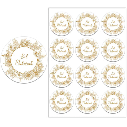24/48pcs EID Mubarak Decor Stickers Ramadan Mubarak Decoration Islam Muslim Festival Favor Gifts Labels HAJJ Ramadan Kareem