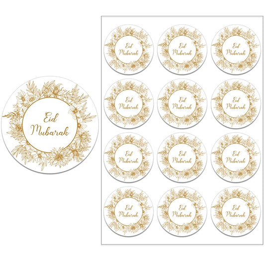 24/48pcs EID Mubarak Decor Stickers Ramadan Mubarak Decoration Islam Muslim Festival Favor Gifts Labels HAJJ Ramadan Kareem