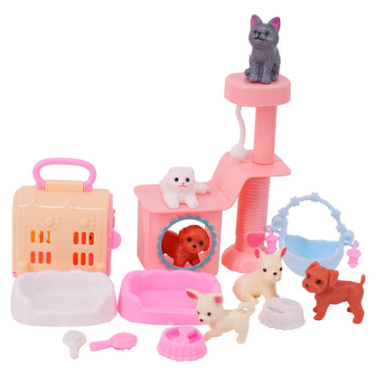 Barbies Doll House Furniture Bed Table Chair Plastics Cleaning Tools for 11.8inch Barbies Accessories Mini Furniture Model Gifts