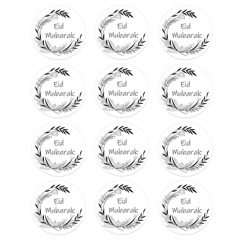 24/48pcs EID Mubarak Decor Stickers Ramadan Mubarak Decoration Islam Muslim Festival Favor Gifts Labels HAJJ Ramadan Kareem