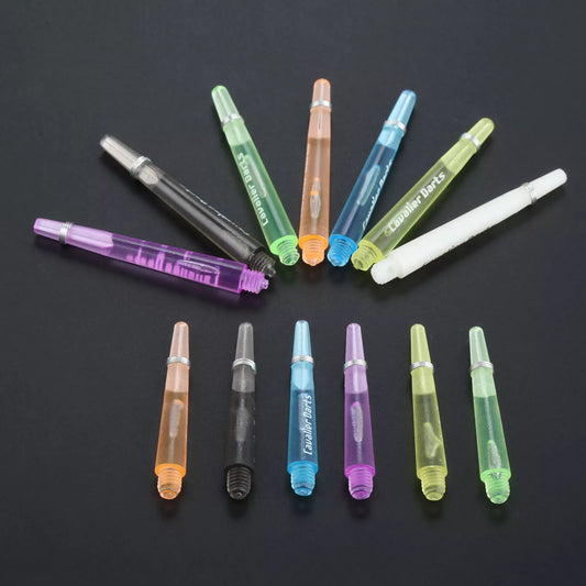 12pcs 45mm/35mm Plastic Darts Shafts 4.5mm Screw Thread Transparent Dart Stems With Stainless Steel O Ring for Steel & Soft Dart