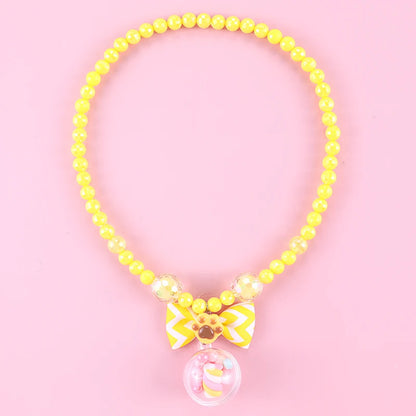 Makersland Cute Princess Children Charm Beads Necklace Kids Pendant Necklace for Baby Girl Jewelry Gifts Christmas Presents 2020