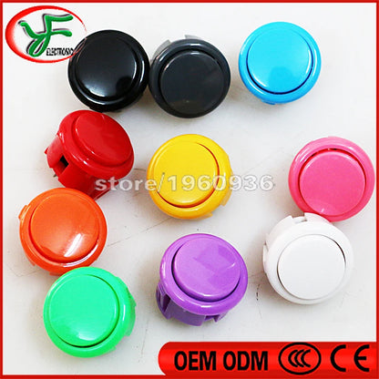 100pcs/Lot Cassette Button 30mm Button Arcade Push Button  10 Colors Accessories for Arcade Game Consoles