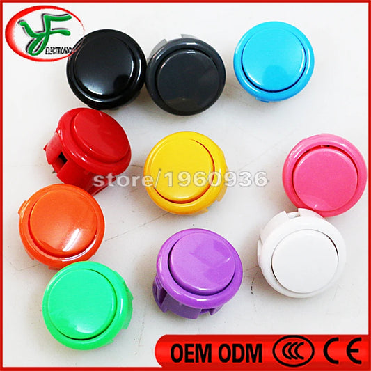 100pcs/Lot Cassette Button 30mm Button Arcade Push Button  10 Colors Accessories for Arcade Game Consoles