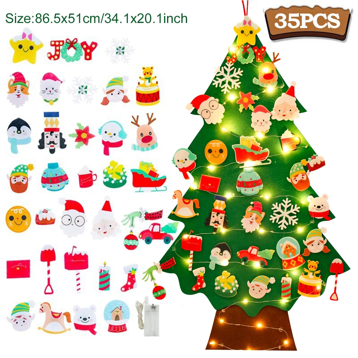 Kids DIY Felt Christmas Tree Merry Christmas Decorations for Home 2023 Christmas Ornaments Navidad 2024 New Year Gifts Xmas Tree