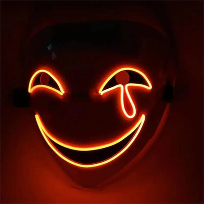 Luminous Mask Soft Light Abs Scary Clown Mask Show Party Clothing Stand Out in the Crowd Halloween Led Mask Led Light Mask 2aa