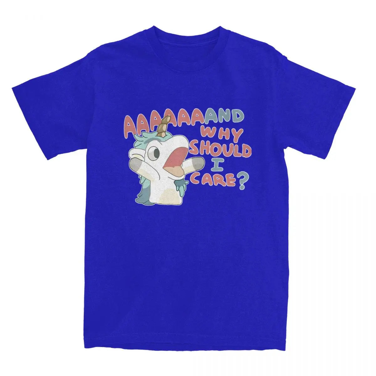 Men Women's T Shirt Why Should I Care Unicorse T-Shirts Harajuku Hot Anime Blueyed Beach Tees Y2K Basic Pattern 100 Cotton Tees