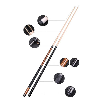 CUPPA 58" Black / Golden Sandalwood Billiard Pool Cue Stick 12.5mm