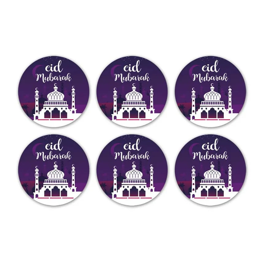 30/60pcs 4cm EID Mubarak Decorations Gift Label Stickers Islamic Muslim Eid Al-Fitr Ramadan Kareem Candy Bag Seal Party Supplies