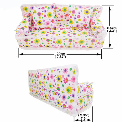Barbies Doll House Furniture Bed Table Chair Plastics Cleaning Tools for 11.8inch Barbies Accessories Mini Furniture Model Gifts