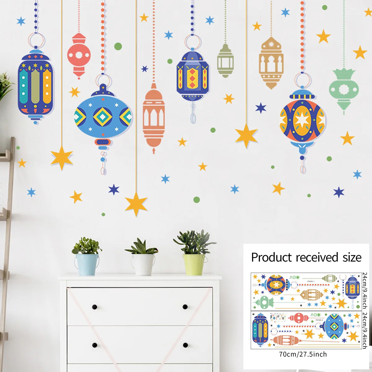 Eid Mubarak 2024 Wall Stickers Ramadan Decorations for Home Islamic Ramadan Kareem Muslim Party Decor Eid Mubarak Gifts Al Adha