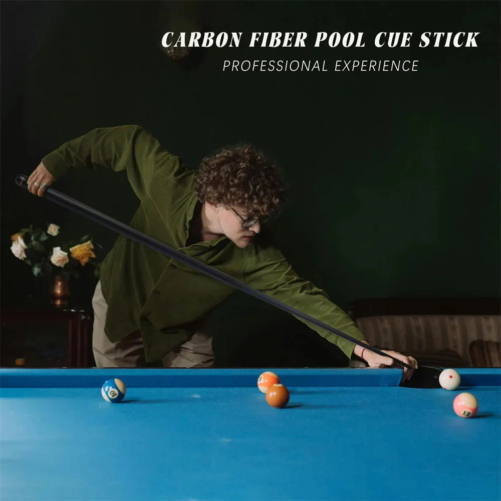 Customize 100% Carbon Fiber Pool Cue Billiard Cue Sticks Tip From 9.5mm/12.4mm/13.9mm, Length Weight From 18oz, 19oz, 20oz, 21oz