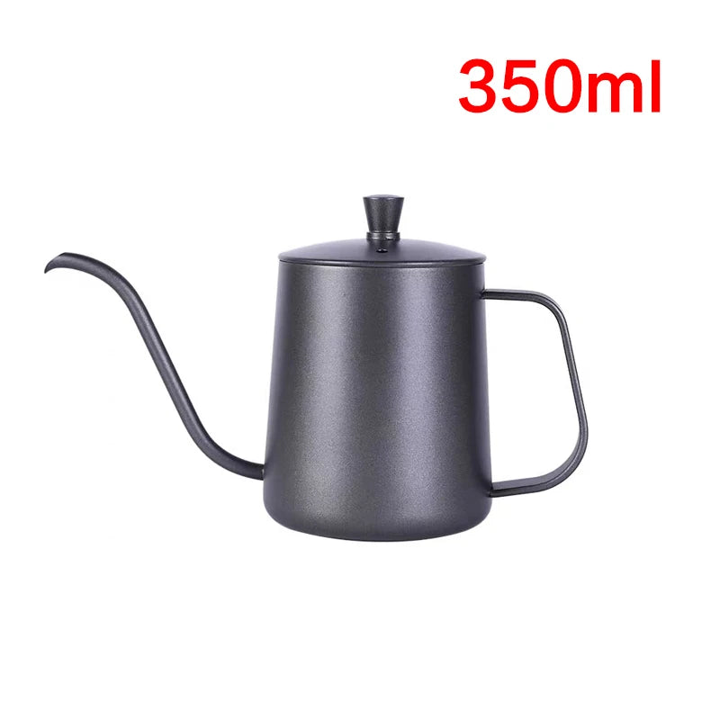 Drip Kettle 350ml 600ml Coffee Tea Pot Non-Stick Coating Food Grade Stainless Steel Gooseneck Drip Kettle Swan Neck Thin Mouth