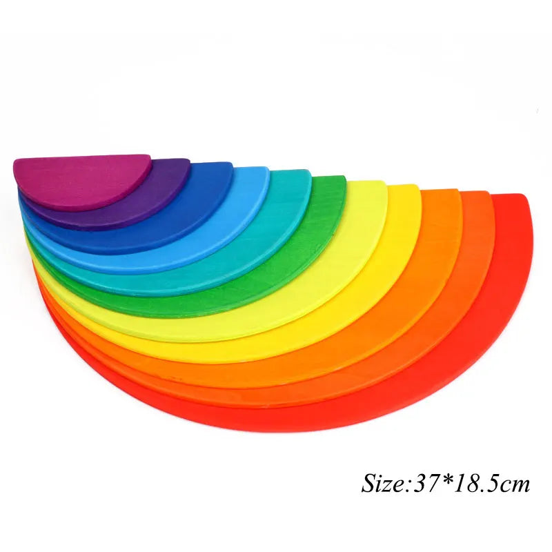 Children's Montessori Wooden Building Blocks Early Education Educational Toys Tree Flame House Stone Rainbow Blocks Wooden Toys