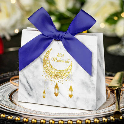 Eid Mubarak Candy Box Set Paper Packaging Gift Bag Party Favor Ramadan Gift Box Muslim Islamic Party Supplies Kareem Decoration