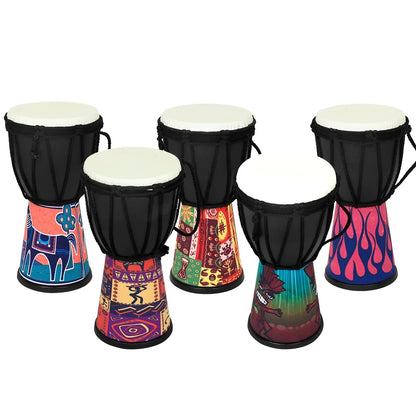 4 in African Drum Djembe Drum Professional Hand Drum Handmade Traditional Art Patterns African Musical Instrument for Children