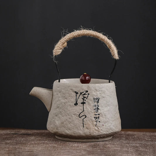 Handmade Ceramic Teapot, Small Pottery Tea Pot, Vintage Tea Kettle, Chinese and Japanese Style, Hot Water Boiling Pot