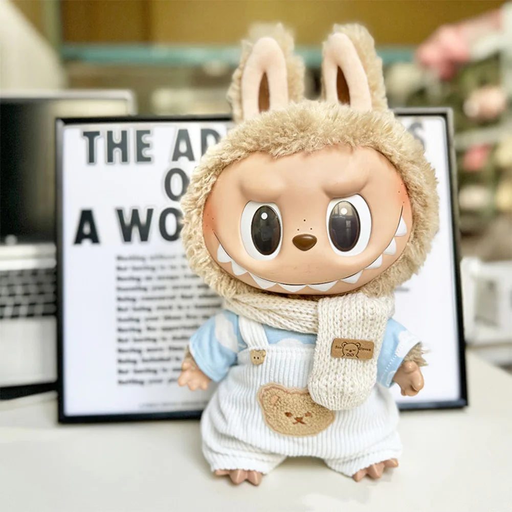 38cm Mini Doll'S Clothes Outfit Accessories for Korea Kpop Exo Labubu Idol V1 V2 Cloud Shirt White Strap Set Clothing