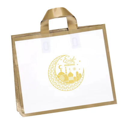 5PCS Eid Mubarak Gift Bags Package Bag Ramadan Kareem Decoration 2023 Islamic Muslim Eid Plastic Bags With Handle for Business