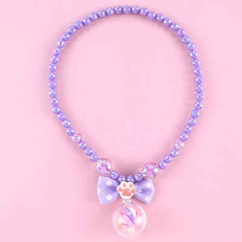 Makersland Cute Princess Children Charm Beads Necklace Kids Pendant Necklace for Baby Girl Jewelry Gifts Christmas Presents 2020