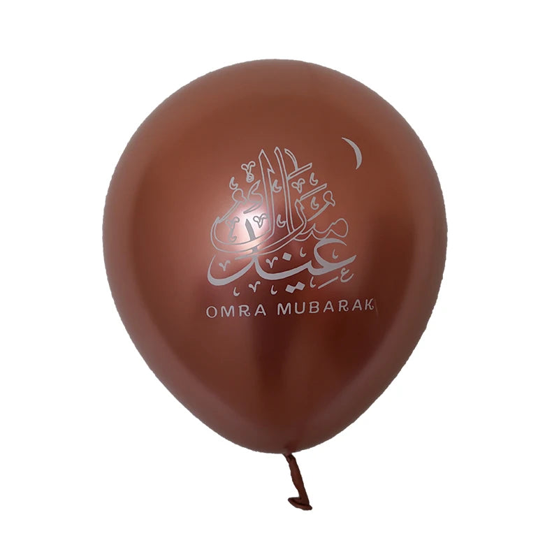 10pcs Eid Mubarak Metal Latex Balloon Ramadan Kareem Decoration Air Globos Ramadan Mubarak Muslim Islamic Festival Party Decor