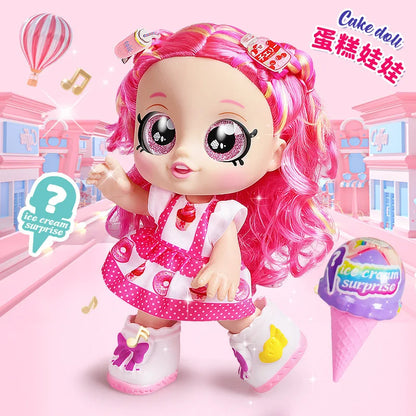 Mini Baby Play Doll Music Sing Electronic Doll Long Hair Cute Princess Dress Pretend Play House Doll Fashion Toys Gift for Girls
