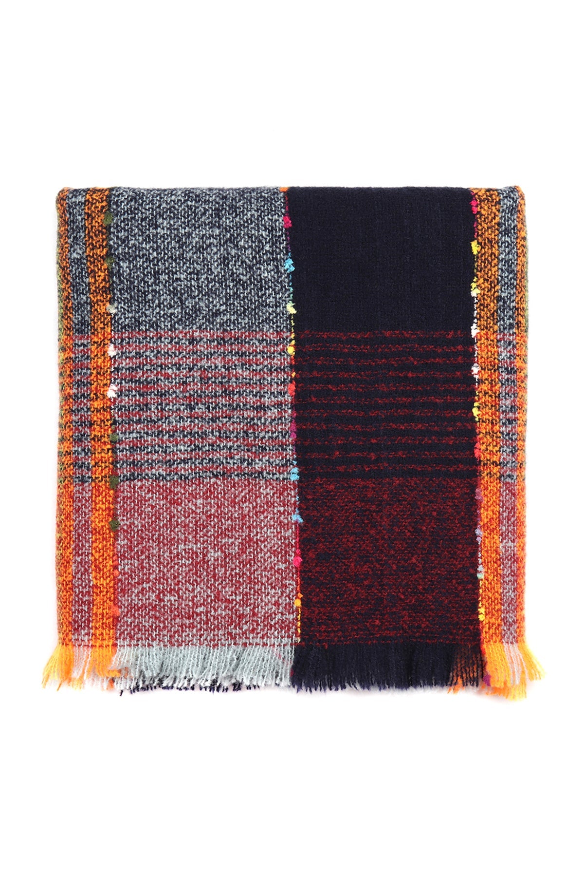 Multi Color Blanket Fringed Scarf