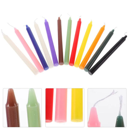 20/10pcs Unscented Mini Taper Candle, for Casting Chimes, Rituals, Spells, Wax Play & More,ChristmasDecor Dinner Candles Wedding