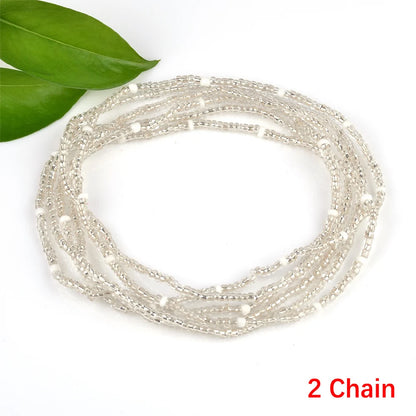 2022 Bohemia Double Layer Beads Belt Body Chain Women Summer Sexy Bikini Beach Waist Chain Charms Vintage Dress Waistband Belts
