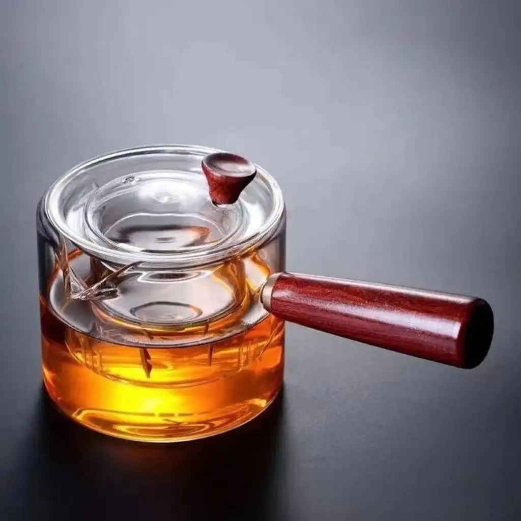 Borosilicate Glass Teapot Kettle Heat Resistant 17oz With Loose Leaf Tea Strainer Tea Pot With Infuser for Tea Milk Coffee