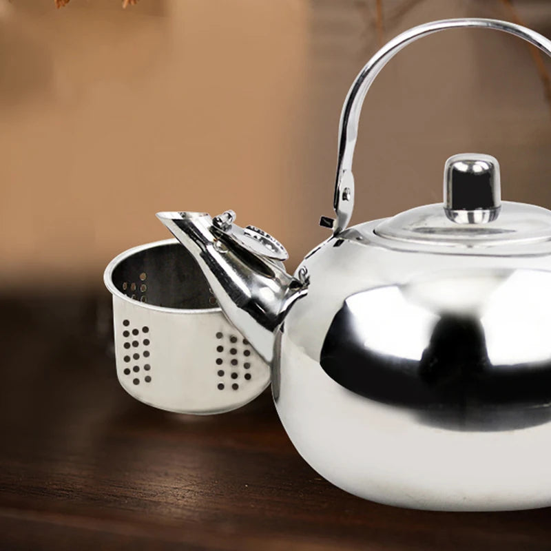 1l/1.5l/2l Stainless Steel Material Teapot With Infuser Filter, Coffee Kettle, Tea Jug, Home Office Tools 1PC