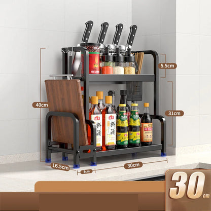 Thickening Upgrade Kitchen Storage Rack Stainless Steel Seasoning Chopsticks Shelf Organizer Knife Jar Kitchen Organizer Tools