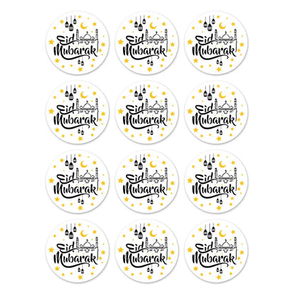 60Pcs Ramadan Kareem Eid Al-Fitr Decorative Stickers Blessed Eid Mubarak Muslim Religion Festival Decor Food Gift Bag Sealing