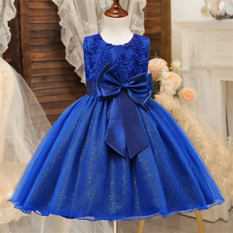 Kids Dress for Girls Christmas New Year Princess Eleagnt Party Tutu Prom Dresses Children Wedding Evening Bowknot Gown 1-5 Years