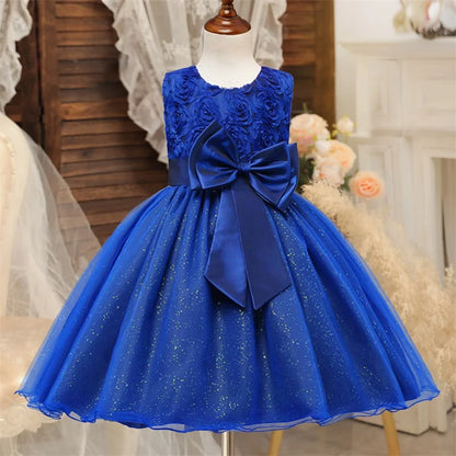 Kids Dress for Girls Christmas New Year Princess Eleagnt Party Tutu Prom Dresses Children Wedding Evening Bowknot Gown 1-5 Years