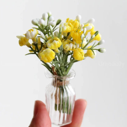1/6 Scale Mini House Decoration Miniature Dollhouse Glass Flower Vase for Barbies Blyth Doll Accessories Toy