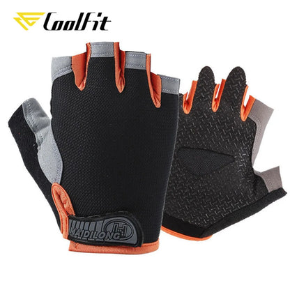 CoolFit Breathable Fitness Gloves Silicone Palm Hollow Back Gym Gloves Weightlifting Workout Dumbbell Crossfit Bodybuilding