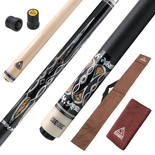 CUESOUL Maple Billiard Pool Cue Stick 58inch 21oz Pool Cue 13mm Cue Tip With Brown Cue Bag