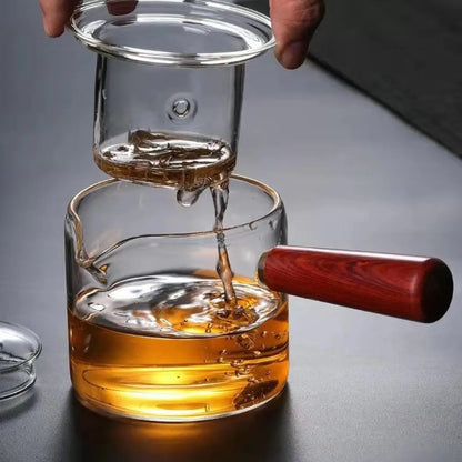 Borosilicate Glass Teapot Kettle Heat Resistant 17oz With Loose Leaf Tea Strainer Tea Pot With Infuser for Tea Milk Coffee