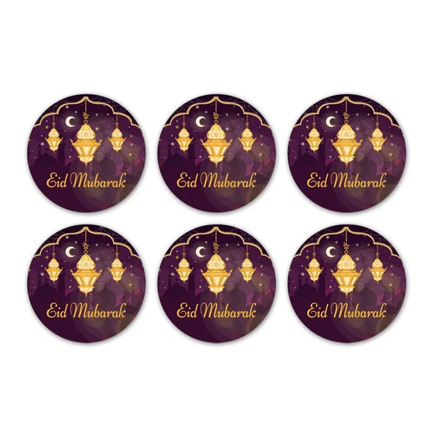 30/60pcs 4cm EID Mubarak Decorations Gift Label Stickers Islamic Muslim Eid Al-Fitr Ramadan Kareem Candy Bag Seal Party Supplies