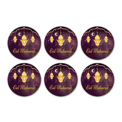 30/60pcs 4cm EID Mubarak Decorations Gift Label Stickers Islamic Muslim Eid Al-Fitr Ramadan Kareem Candy Bag Seal Party Supplies