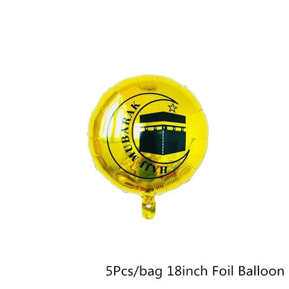 Eid Mubarak Letter Latex Balloon Hajj Mubarak Aluminum Foil Balloon Ramadan Kareem Islamic Muslim Festival Party Decor Supplies
